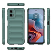 For Motorola Moto G34 5G Magic Shield TPU + Flannel Phone Case(Dark Green)