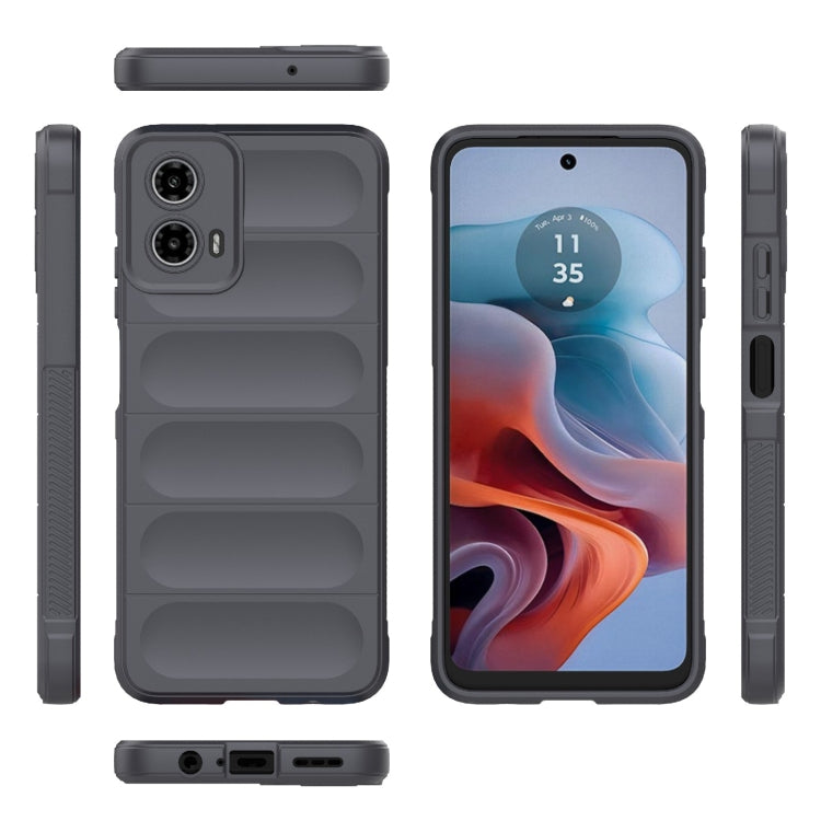 For Motorola Moto G34 5G Magic Shield TPU + Flannel Phone Case(Dark Grey) - Motorola Cases by PMC TechLife | Online Shopping South Africa | PMC TechLife | Buy Now Pay Later Mobicred