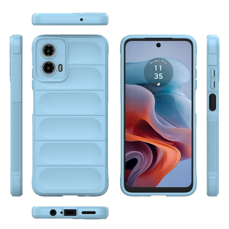 For Motorola Moto G34 5G Magic Shield TPU + Flannel Phone Case(Light Blue) - Motorola Cases by PMC TechLife | Online Shopping South Africa | PMC TechLife | Buy Now Pay Later Mobicred