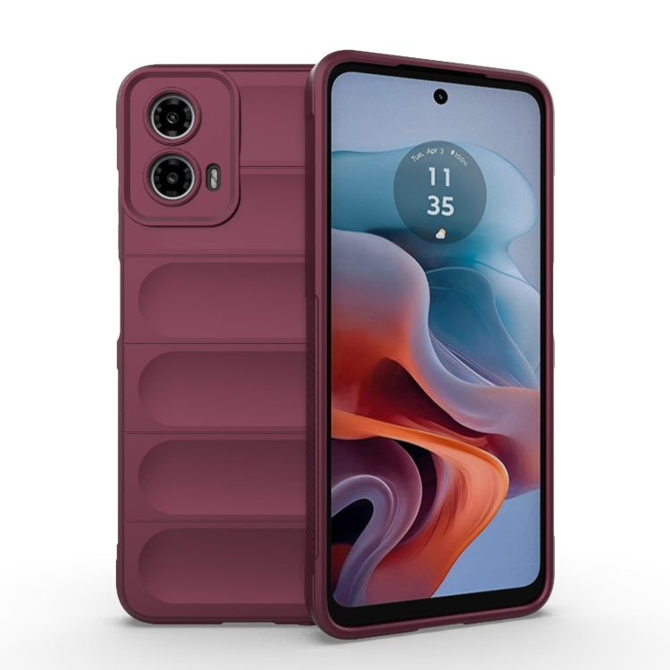 For Motorola Moto G34 5G Magic Shield TPU + Flannel Phone Case(Wine Red) - Motorola Cases by PMC TechLife | Online Shopping South Africa | PMC TechLife | Buy Now Pay Later Mobicred
