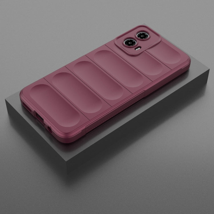 For Motorola Moto G34 5G Magic Shield TPU + Flannel Phone Case(Wine Red) - Motorola Cases by PMC TechLife | Online Shopping South Africa | PMC TechLife | Buy Now Pay Later Mobicred