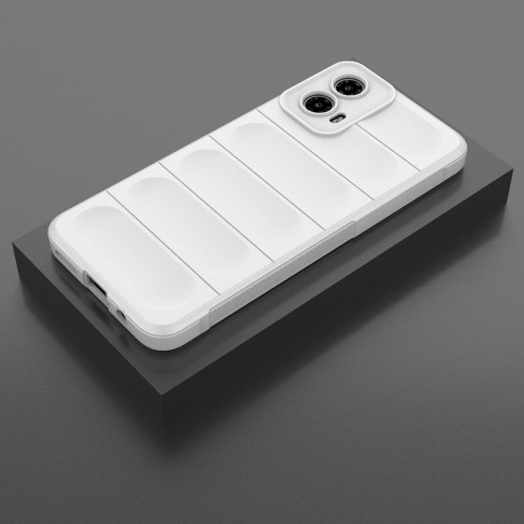 For Motorola Moto G34 5G Magic Shield TPU + Flannel Phone Case(White) - Motorola Cases by PMC TechLife | Online Shopping South Africa | PMC TechLife | Buy Now Pay Later Mobicred