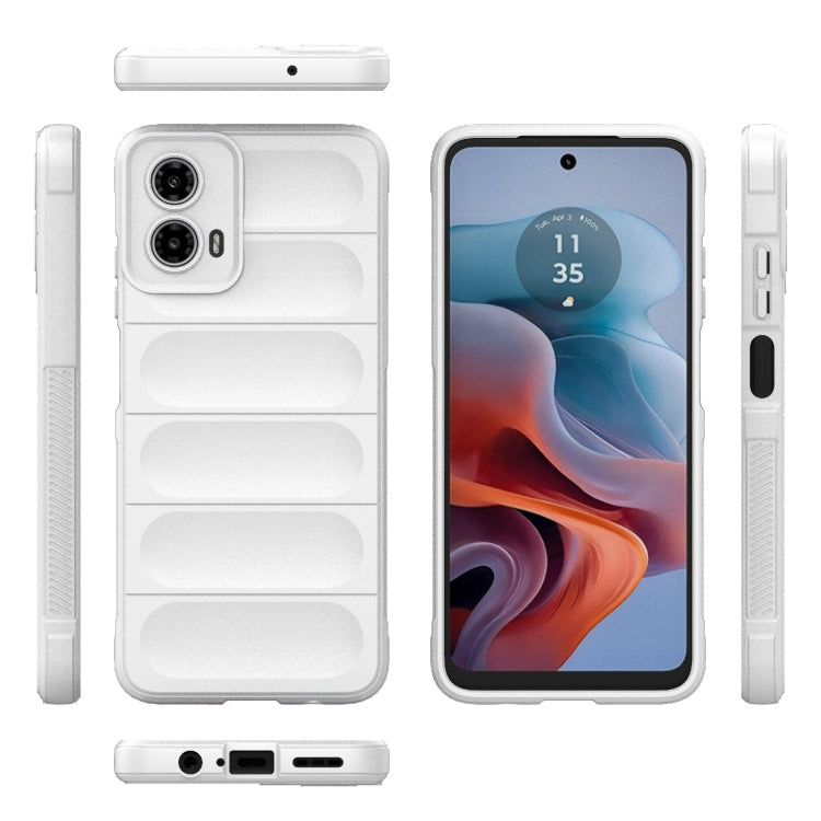 For Motorola Moto G34 5G Magic Shield TPU + Flannel Phone Case(White) - Motorola Cases by PMC TechLife | Online Shopping South Africa | PMC TechLife | Buy Now Pay Later Mobicred