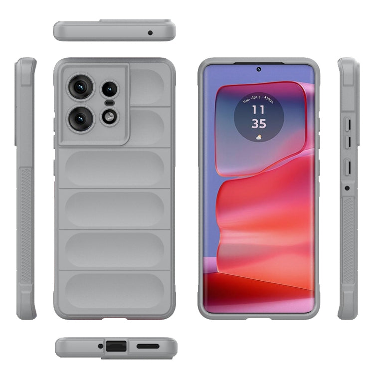 For Motorola Edge 50 Pro 5G Global Magic Shield TPU + Flannel Phone Case(Grey) - Motorola Cases by PMC TechLife | Online Shopping South Africa | PMC TechLife | Buy Now Pay Later Mobicred