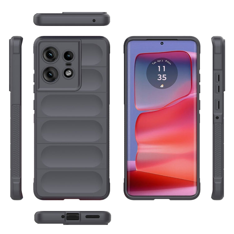 For Motorola Edge 50 Pro 5G Global Magic Shield TPU + Flannel Phone Case(Dark Grey) - Motorola Cases by PMC TechLife | Online Shopping South Africa | PMC TechLife | Buy Now Pay Later Mobicred