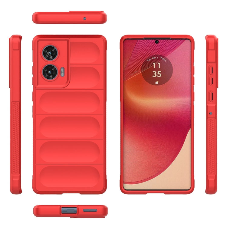 For Motorola Edge 50 Fusion 5G Global Magic Shield TPU + Flannel Phone Case(Red)
