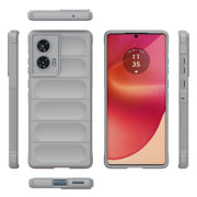 For Motorola Edge 50 Fusion 5G Global Magic Shield TPU + Flannel Phone Case(Grey)