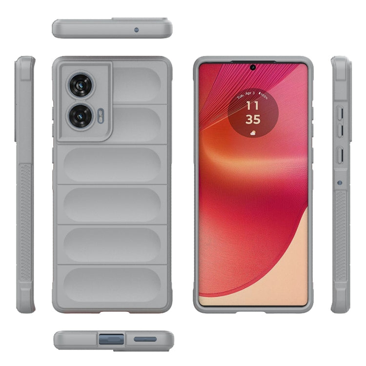 For Motorola Edge 50 Fusion 5G Global Magic Shield TPU + Flannel Phone Case(Grey)