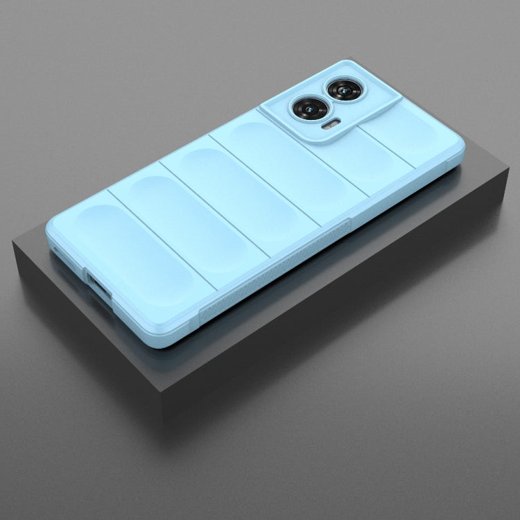 For Motorola Edge 50 Fusion 5G Global Magic Shield TPU + Flannel Phone Case(Light Blue)