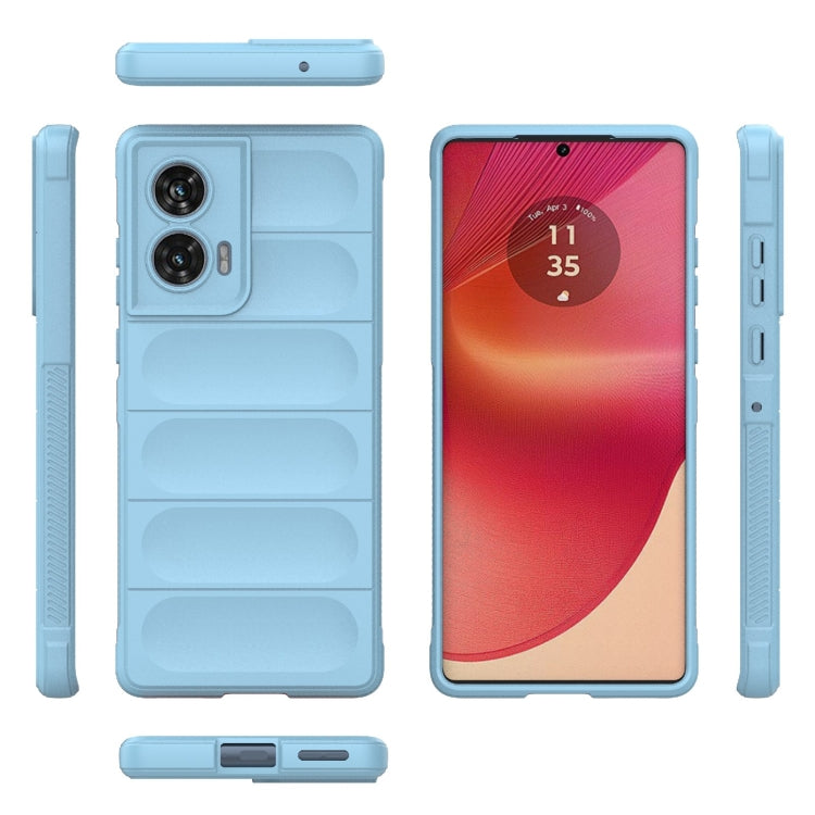 For Motorola Edge 50 Fusion 5G Global Magic Shield TPU + Flannel Phone Case(Light Blue)