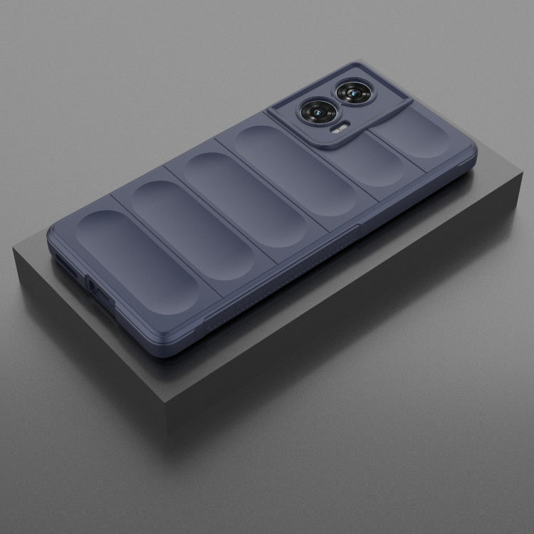 For Motorola Edge 50 Fusion 5G Global Magic Shield TPU + Flannel Phone Case(Dark Blue)