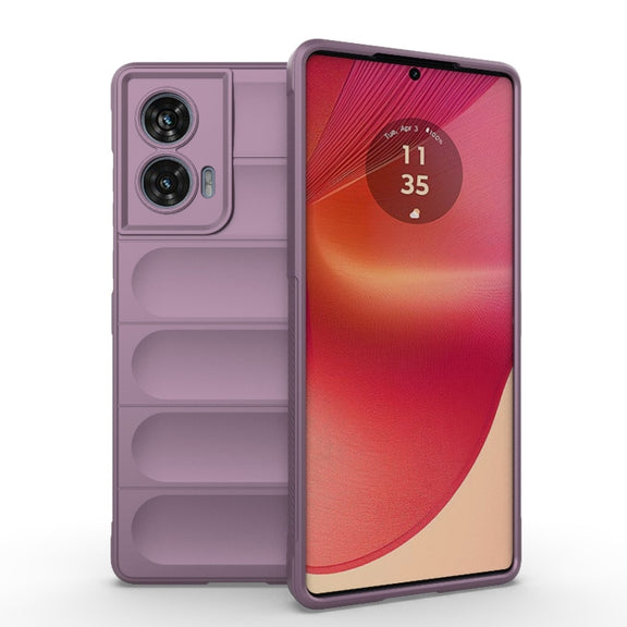 For Motorola Edge 50 Fusion 5G Global Magic Shield TPU + Flannel Phone Case(Purple)