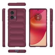 For Motorola Edge 50 Fusion 5G Global Magic Shield TPU + Flannel Phone Case(Wine Red)