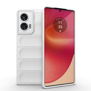 For Motorola Edge 50 Fusion 5G Global Magic Shield TPU + Flannel Phone Case(White)