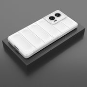For Motorola Edge 50 Fusion 5G Global Magic Shield TPU + Flannel Phone Case(White)