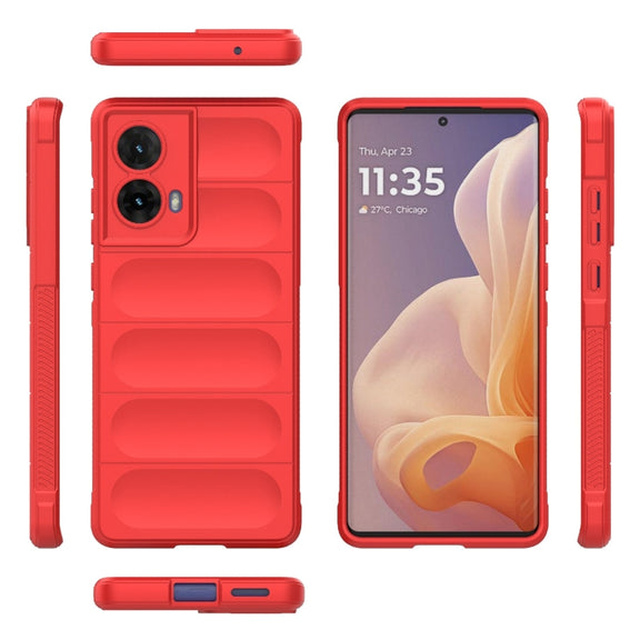 For Motorola Moto G85 5G Global Magic Shield TPU + Flannel Phone Case(Red)