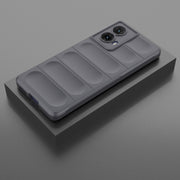 For Motorola Moto G85 5G Global Magic Shield TPU + Flannel Phone Case(Dark Grey)