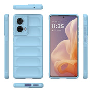 For Motorola Moto G85 5G Global Magic Shield TPU + Flannel Phone Case(Light Blue)