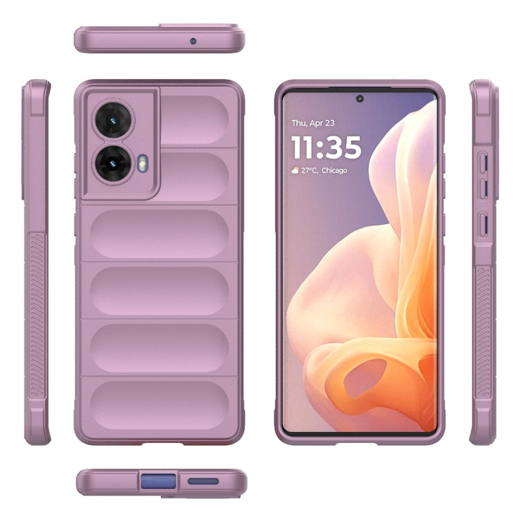 For Motorola Moto G85 5G Global Magic Shield TPU + Flannel Phone Case(Purple)