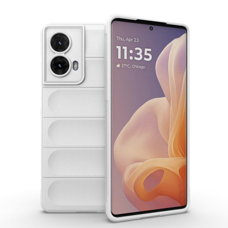 For Motorola Moto G85 5G Global Magic Shield TPU + Flannel Phone Case(White) - free shipping - PMC TechLife - Order now!