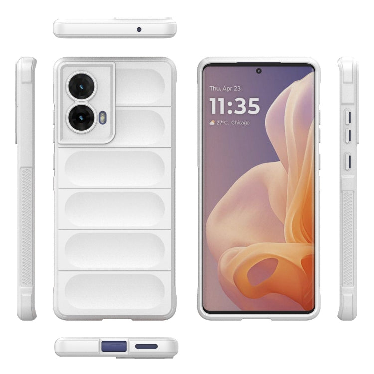 For Motorola Moto G85 5G Global Magic Shield TPU + Flannel Phone Case(White)
