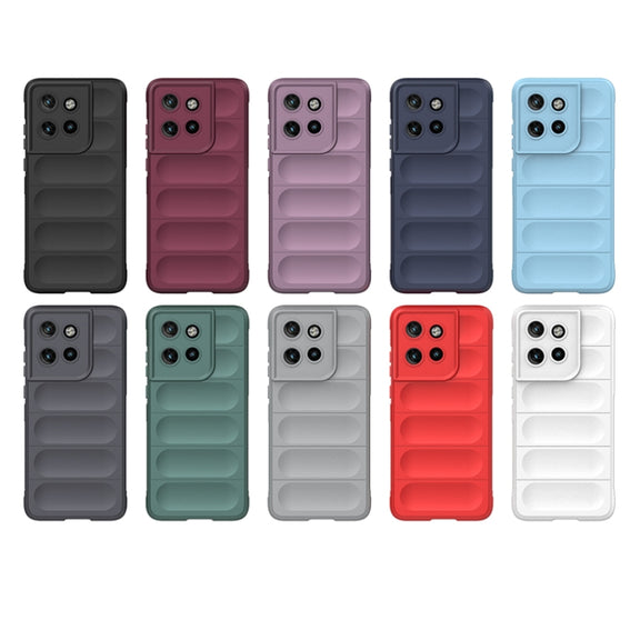 For Motorola Edge 50 Neo Magic Shield TPU + Flannel Phone Case(Black)