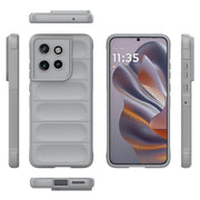 For Motorola Edge 50 Neo Magic Shield TPU + Flannel Phone Case(Grey)