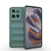 For Motorola Edge 50 Neo Magic Shield TPU + Flannel Phone Case(Dark Green)