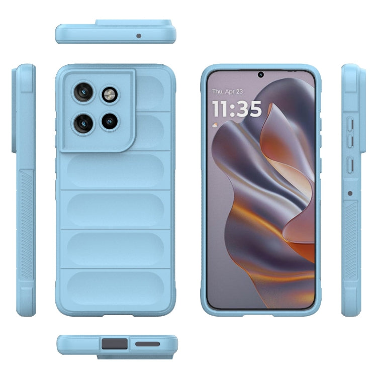 For Motorola Edge 50 Neo Magic Shield TPU + Flannel Phone Case(Light Blue)