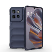 For Motorola Edge 50 Neo Magic Shield TPU + Flannel Phone Case(Dark Blue)