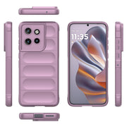 For Motorola Edge 50 Neo Magic Shield TPU + Flannel Phone Case(Purple)
