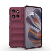 For Motorola Edge 50 Neo Magic Shield TPU + Flannel Phone Case(Wine Red)