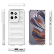 For Motorola Edge 50 Neo Magic Shield TPU + Flannel Phone Case(White)