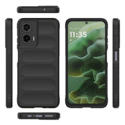 For Motorola Moto G35 5G Global Magic Shield TPU + Flannel Phone Case(Black)