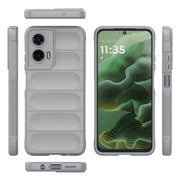 For Motorola Moto G35 5G Global Magic Shield TPU + Flannel Phone Case(Grey)