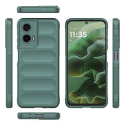 For Motorola Moto G35 5G Global Magic Shield TPU + Flannel Phone Case(Dark Green)