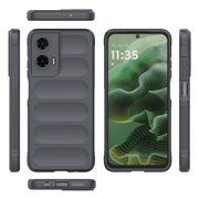 For Motorola Moto G35 5G Global Magic Shield TPU + Flannel Phone Case(Dark Grey)