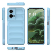 For Motorola Moto G35 5G Global Magic Shield TPU + Flannel Phone Case(Light Blue)