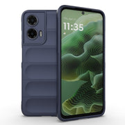 For Motorola Moto G35 5G Global Magic Shield TPU + Flannel Phone Case(Dark Blue)