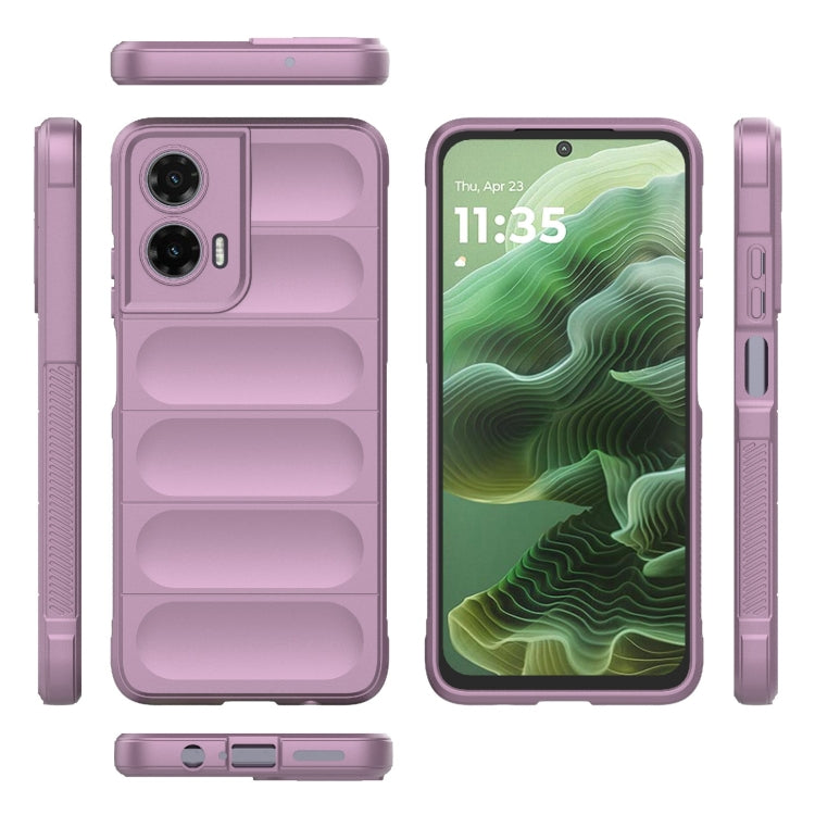 For Motorola Moto G35 5G Global Magic Shield TPU + Flannel Phone Case(Purple)