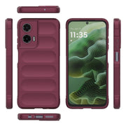 For Motorola Moto G35 5G Global Magic Shield TPU + Flannel Phone Case(Wine Red)