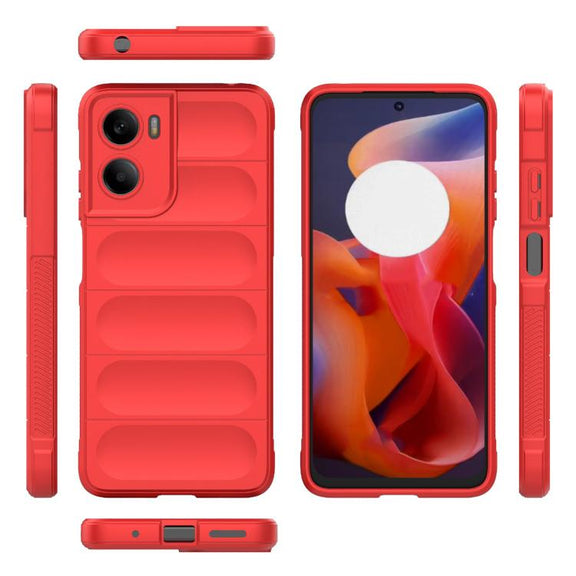 For Motorola Moto G05 4G / E15 Magic Shield TPU + Flannel Phone Case(Red)