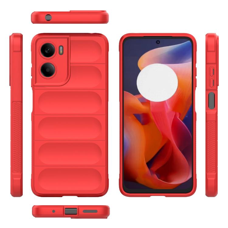 For Motorola Moto G05 4G / E15 Magic Shield TPU + Flannel Phone Case(Red)