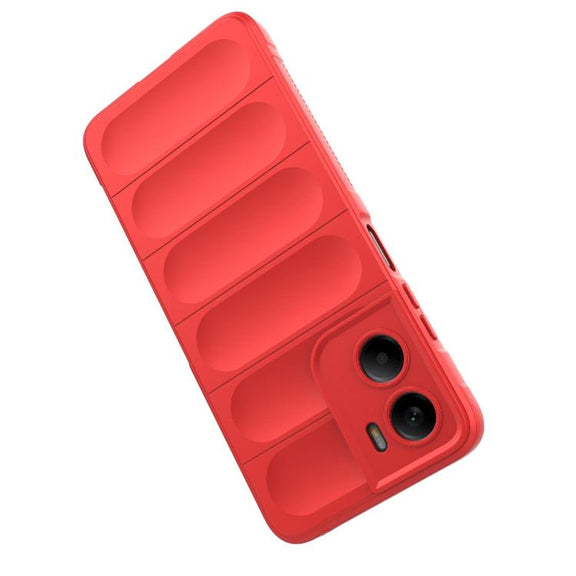 For Motorola Moto G05 4G / E15 Magic Shield TPU + Flannel Phone Case(Red)
