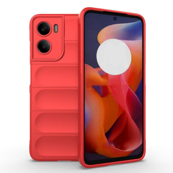 For Motorola Moto G05 4G / E15 Magic Shield TPU + Flannel Phone Case(Red)