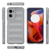For Motorola Moto G05 4G / E15 Magic Shield TPU + Flannel Phone Case(Grey)