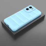 For Motorola Moto G05 4G / E15 Magic Shield TPU + Flannel Phone Case(Light Blue)