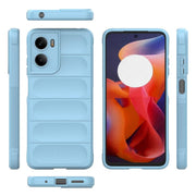 For Motorola Moto G05 4G / E15 Magic Shield TPU + Flannel Phone Case(Light Blue)