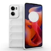 For Motorola Moto G05 4G / E15 Magic Shield TPU + Flannel Phone Case(White)
