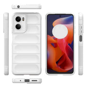 For Motorola Moto G05 4G / E15 Magic Shield TPU + Flannel Phone Case(White)